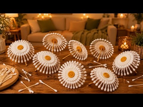 So Easy! Turn cotton swabs into a stunning Decorative umbrella! A quick and simple DIY idea#craft