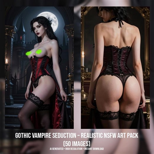 Gothic Vampire Seduction – Realistic NSFW Art Pack (50 Images) | Dark Fantasy Vampire Queens | AI Generated Digital Download - Etsy