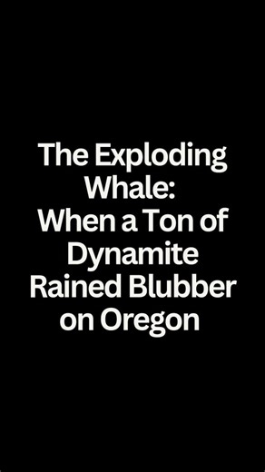 Factually Interesting on Instagram: "The Exploding Whale: When a Ton of Dynamite Rained Blubber on Oregon On November 12, 1970, the small town of Florence, Oregon, faced a bizarre problem: an 8-ton whale had washed ashore and was rotting. City officials decided on an unconventional solution: a half-ton of dynamite. The goal was to obliterate the carcass and wash the remains out to sea. The result was pure absurdity. The enormous blast sent massive chunks of whale blubber and flesh flying through