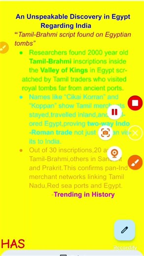 Shocking discovery in Egypt regarding India-Tamil-brahmi script #history #indusscript