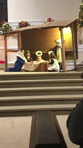 An adorable Nativity scene in an East Tennessee church took a hilarious turn when the little girl playing a sheep decided to play with baby Jesus. At the First Baptist Church of White Pine, the kids of their live Nativity scene stole the show, but not for the reason you may think. While the children's choir sang "Away In A Manger" the scene began to unravel. The sheep, played by Tana Benson's little girl, Teegan, got up, took baby Jesus out of the manger and began to play with the doll on stage.