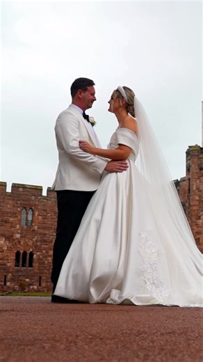 Marry Me Films on Instagram: "Victoria & James’ wedding film highlights trailer. . @torskw & @nopeacocknoparty . Venue: @peckfortoncastle Filmmaker: @marry_me_films Photography: @nicoleamyvisuals Florist: @revabotanicals Venue Dresser: @lmalison2022 Dress: @ellisbridals from @ameliasbridal Veil: @edit.veils Bridesmaid dresses: @clubllondon Suit: @herbiefrogg from @slatermenswear MUA: @thembithems @jesscarswellpro @charlhemmingsmakeup Cake: @cherry_blossom_bakery Illustrator: @daria.world Crazy G