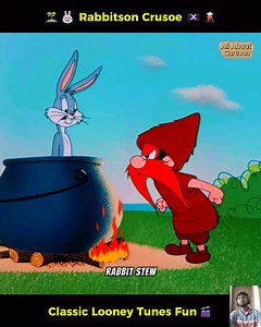 🏝️🐰 Rabbitson Crusoe 🏴‍☠️🌋 Bugs Bunny Stranded with Yosemite Sam the Cannibal! Looney Tunes Classic | All About Cartoon