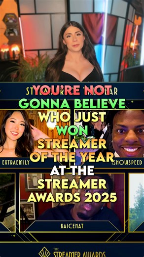 ZEFF Gaming on Instagram: "You're Not Gonna Believe Which Streamer Just Won Streamer of the Year 2025 Award with Nominees being ExtraEmily @extra.emily IShowSpeed @ishowspeed JasonTheWeen @jasontheween Kai Cenat @kaicenat and PlaqueBoyMax @plaqueboymax #streamer #ıshowspeed #kaicenat #twitch #StreamerAwards2025 #zeff"