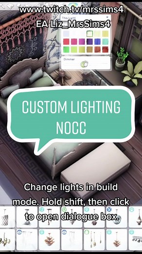 how to change colours of lighting in the sims 4 #GenshinTeleport #thesims4story #mrssims4 #simstok #sims4nocc #sims4noccbuild #sims4basegame #SIMS4 #simsbuild #fyp #highschoolyears #simshack #simshacks #simshacksandmore #blue #lighting #sims4build #sims4tutorial #sims4buildingtips