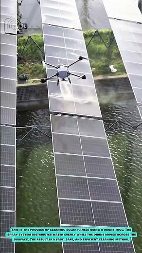 Aerial Spray Drone Tool for Fast and Contactless Solar Panel Cleaning