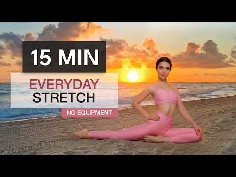 15 MIN EVERYDAY STRETCH | For Stiff Muscles, Flexibility & Stress Relief | Lily Flow