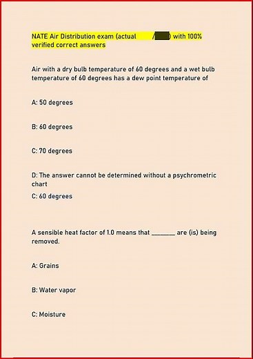 Nate Air Distribution Exam Actual With 100 Verified Correct video