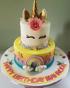41 reactions · 3 comments | Yet another Unicorn cake!! Alot of magical unicorn birthdays happening these days! Airbrushed with love :) #unicorncake #unicornbirthday #magic #kids #girly #rainbow #color As seen on Pinterest (original design) | The Mad Chef | Facebook