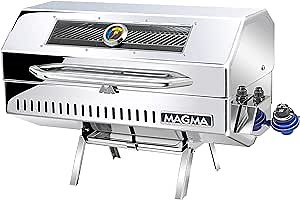 Magma A10-1225-2GS Monterey Infrared Gas Grill Large Gourmet Stainless Steel Boat BBQ Portable Marine Propane Grill for Even Cooking