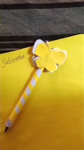 diy pen topper Butterfly 🦋/kawai butterfly pen decor craft #butterflymaking #pen#papercraft#shorts