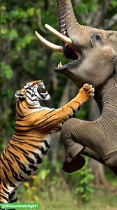 😱🐅বাঘ আর হাতির ভয়ংকর লড়াই 🐘😱।Tiger vs Elephant fight। wild animals attack।#shorts #tiger #elephant