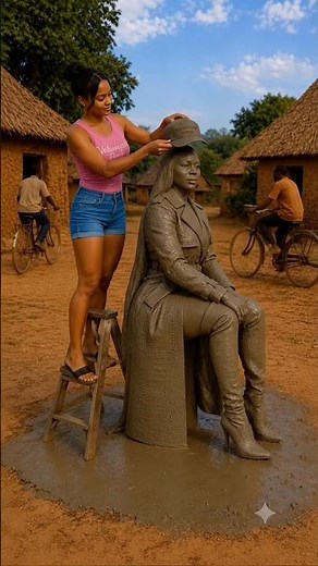From wet cement to a finished sculpture