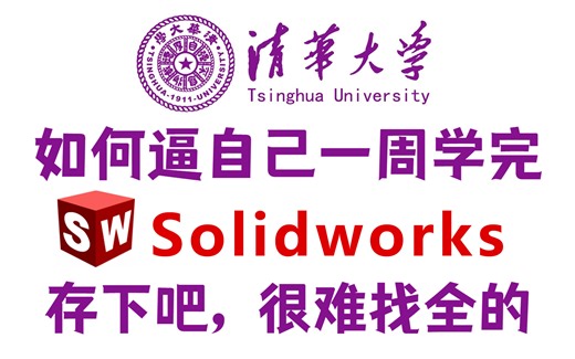 【全套300集】清华大佬一周讲完的SolidWorks教程，整整200集，全程干货无废话
