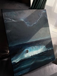 Painting of Lightning in the Sea, Soft Gouache - Etsy UK