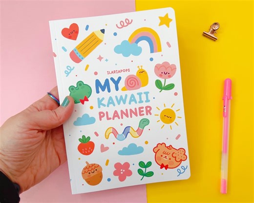 Kawaii Weekly Planner: Undated A5 Softcover With Coloring Pages - Etsy