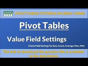 03 Excel Pivot Tables: Value Field Settings for Sum, Count, Average, Max, Min | #excelsteps