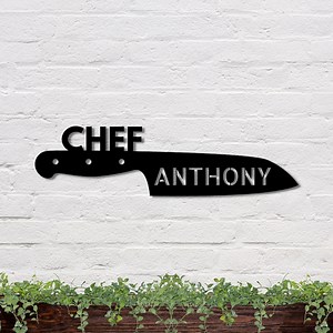 Chef Knife Sign, Custom Metal Sign for Kitchen, Personalized Kitchen Signs, Gift for Chef, Custom Kitchen Sign Wall Decor, Custom Chef Knife - Etsy