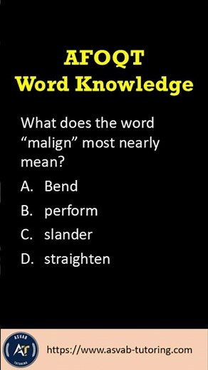 ✈️ AFOQT Word Knowledge Question Review 📘 #asvab #maths #asvabtutoring