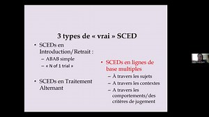 Séminaire Pr Agata Krasny-Pacini - Approche méthodologique SCED (Single Case Experimental Design)