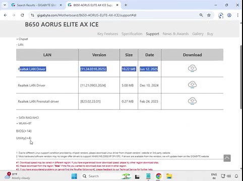 Download & Install Drivers for Gigabyte B650 AORUS ELITE AX ICE (Windows 10/11)