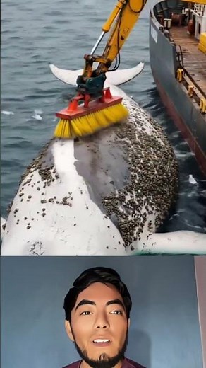 asi LIMPIAN estos animales en el mar #limpio #mar #curiosidades #barco