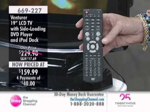 Venturer 19" LCD TV with DVD player and iPod dock at The Shopping Channel 669227