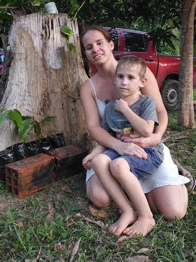 Helping my son plant mango trees #Homesteading #OffGridLiving #USA | plants