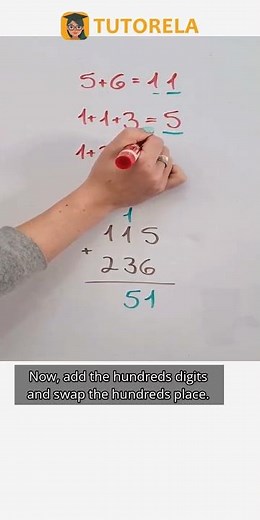Add 115 + 236: Mastering Three-Digit Addition #Math #ArithmeticOperations #VerticalAddition