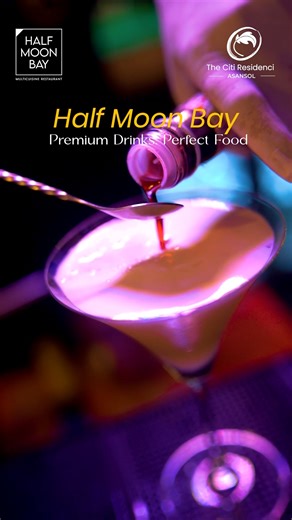 The Citi Residenci, Asansol on Instagram: "✨ One sip… and the night changes 🍸 At Half Moon Bay, every drink is crafted to perfection and every bite is made to impress. From premium cocktails to perfectly paired food, this is where evenings turn unforgettable. Whether it’s a chill catch-up or a classy night out — your glass deserves better. 🥂 📍 Visit us today at The Citi Residenci, Asansol 📞 Call now to reserve your table: +91 7797167777 [Premium Cocktails, Lounge Bar Asansol, Fine Dining Exp