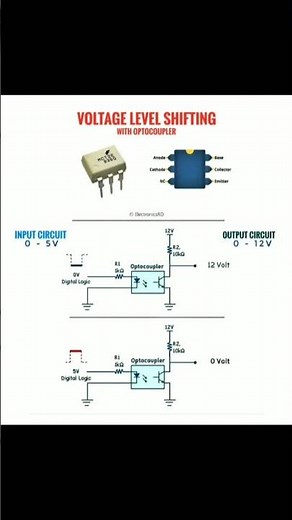 Voltage Level Shifting with Optocoupler #optocoupler #voltage #electricity #engineering #technology