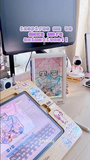 FUN ANIMATION Display & Productivity for desk setups!! 💕 #divoomtimesframe #gift #art #ipad