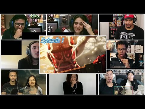 Attack on Titan | Shingeki no Kyojin season 1 episode 1 reaction mashup | 進撃の巨人