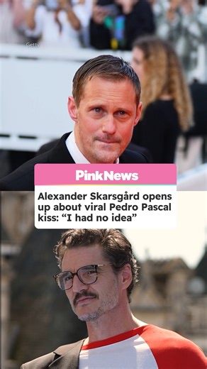 PinkNews on Instagram: "Alexander Skarsgård has opened up about kissing Pedro Pascal during a standing ovation for 'Pillion' at Cannes Film Festival. The film received a seven-minute standing ovation at Cannes earlier this year, during which Skarsgård gave Pascal a kiss. The moment went viral on social media, but Skarsgård was unaware of how big the moment was. Speaking to Entertainment Weekly, he said: I had no idea. Obviously, he was at our premiere. I gave him a little smooch.” On what Pascal