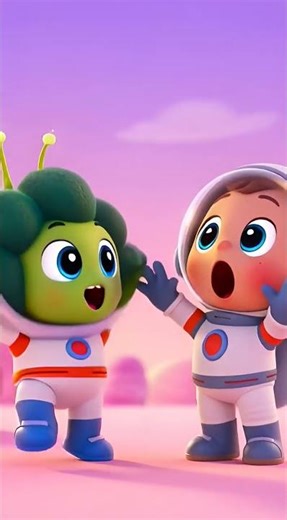 Alien Broccoli and the Little Astronaut Boy #cartoon