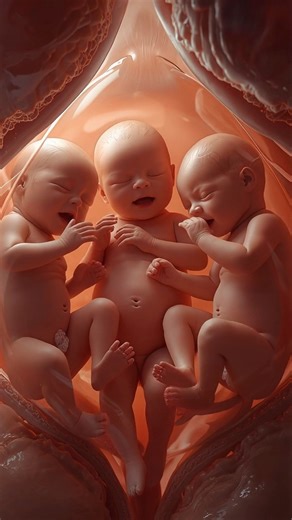 Triple Babies Inside the Womb | The Rare Miracle of Three Heartbeats 💞 #shorts #unbornbaby