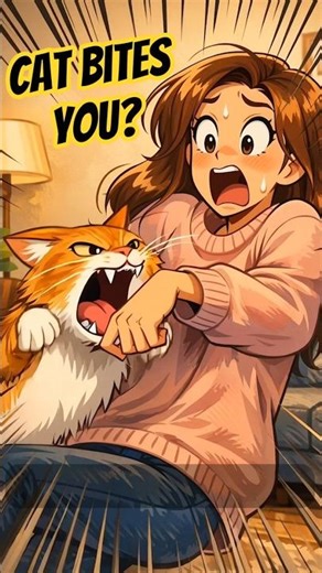 Why does your cat suddenly bite you? 😳 #cat #catshorts