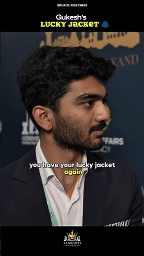 World Champion Gukesh's Lucky Jacket at FIDE Grand Swiss 2025😍❤️#chess #gukesh #shorts