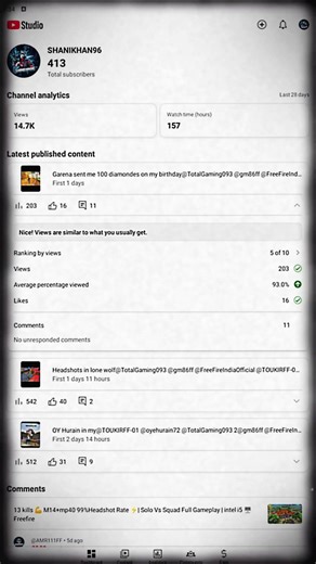 Inshallah 1 day i become a succes youtuber‪@TotalGaming093‬ ‪@gm86ff‬ ‪@FreeFireIndiaOfficial‬