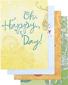 DaySpring Birthday Boxed Greeting Card w Embossed Envelopes - Fresh Patterns, 12 Count