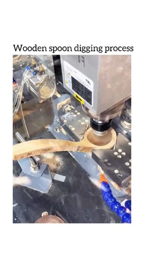 Industrial & Technology on Instagram: "The wooden spoon digging process typically involves carving or shaping a piece of wood into a spoon form by carefully removing material with tools such as knives, gouges, or rasps. The process begins with selecting a suitable block of wood, often hardwood like maple or cherry, then sketching the spoon's outline. Using carving tools, the woodworker meticulously whittles away excess wood, gradually refining the shape and hollowing out the bowl. Sanding smooth