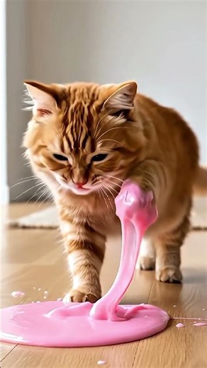 ASMR Cat Playing with Slime 🐱✨ | Satisfying & Cute Sounds