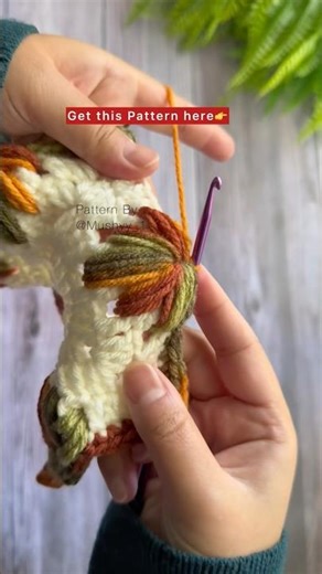 Crochet Maple Leaves Hexagon Pattern By Mushyy #crochet #shorts