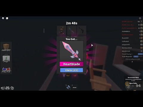 Trading Eggblade for Bioblade and Heartblade in MM2.