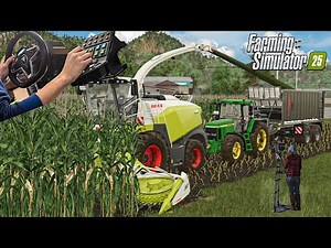 FS25- Steering Wheel gameplay at maize silage harvest | Realistic on Farming Simulator 25