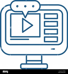 Video lessons line concept icon. Video lessons flat  vector website sign, outline symbol, illustration Stock Vector Image & Art - Alamy