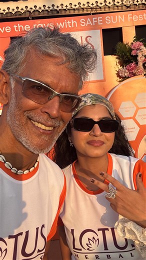 Sanya Mrig on Instagram: "Sun, cheers, and the thrill of the game — Goa brought the vibe, and Milind’s game brought the energy🔥 The only thing we didn’t worry about? The sun😏 At the Goa event, it was all about enjoying every moment without distractions, thanks to Lotus Herbals Safe Sun Sunscreen Serum — the first serum-based sunscreen in India. Designed for days when the sun is relentless but the fun doesn’t stop, this lightweight, non-sticky formula felt just like skincare on the skin @lotus_