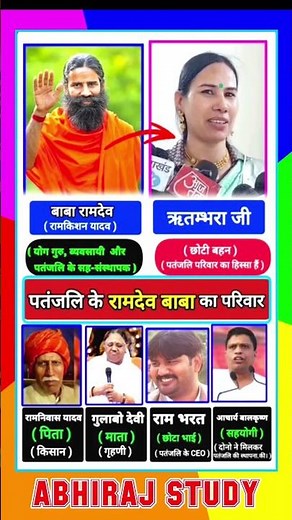 पतंजलि के रामदेव बाबा का पूरा परिवार | Ramdev Baba Family Tree 😱 #shorts #ramdev #patanjali