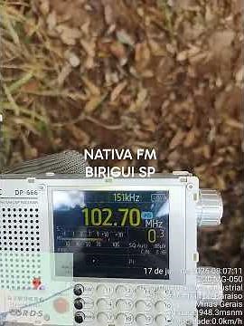 NATIVA FM 102,7 MHz BIRIGUI SP / ESCUTA EM S.S DO PARAÍSO MG