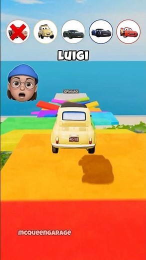 Smokey vs Luigi vs Lewis Hamilton vs Jackson Storm vs McQueen vs Stairs Jumps Down